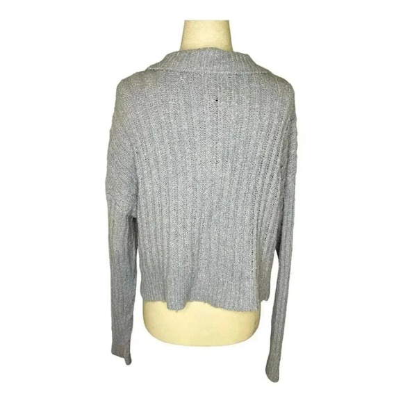 NEW Hippie Rose‎ Women's Blue Collared Cardigan Sweater Size Medium NWT - Picture 3 of 8